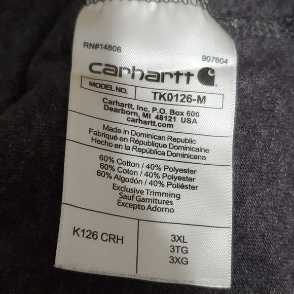 Carhartt Shirt Mens 3XL Gray Loose Fit Heavyweight Long Sleeve Workwear Grunge - Picture 5 of 8